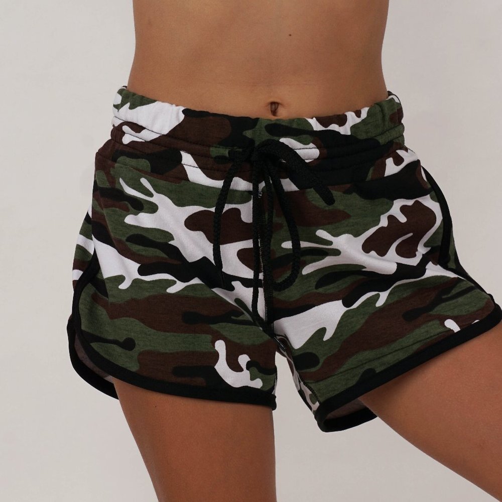 Kids camouflage shorts with drawstring
